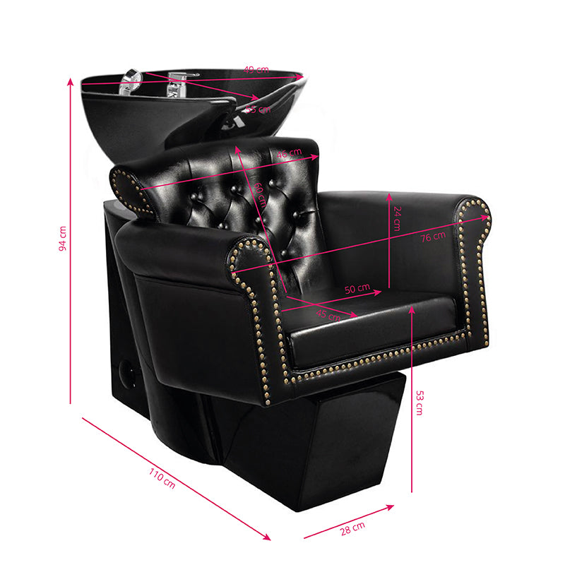 Gabbiano berlin fekete fodrász mosóegység / fekete mosdótál