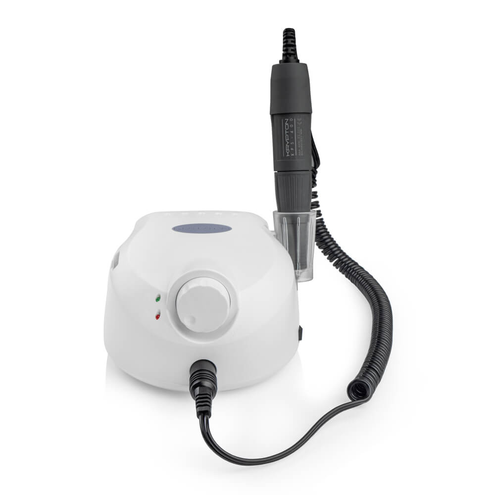 Nail Drill KRYPTON XPS-400 WHITE/PURPLE at 65 W and 40,000 rpm. for manicure and pedicure