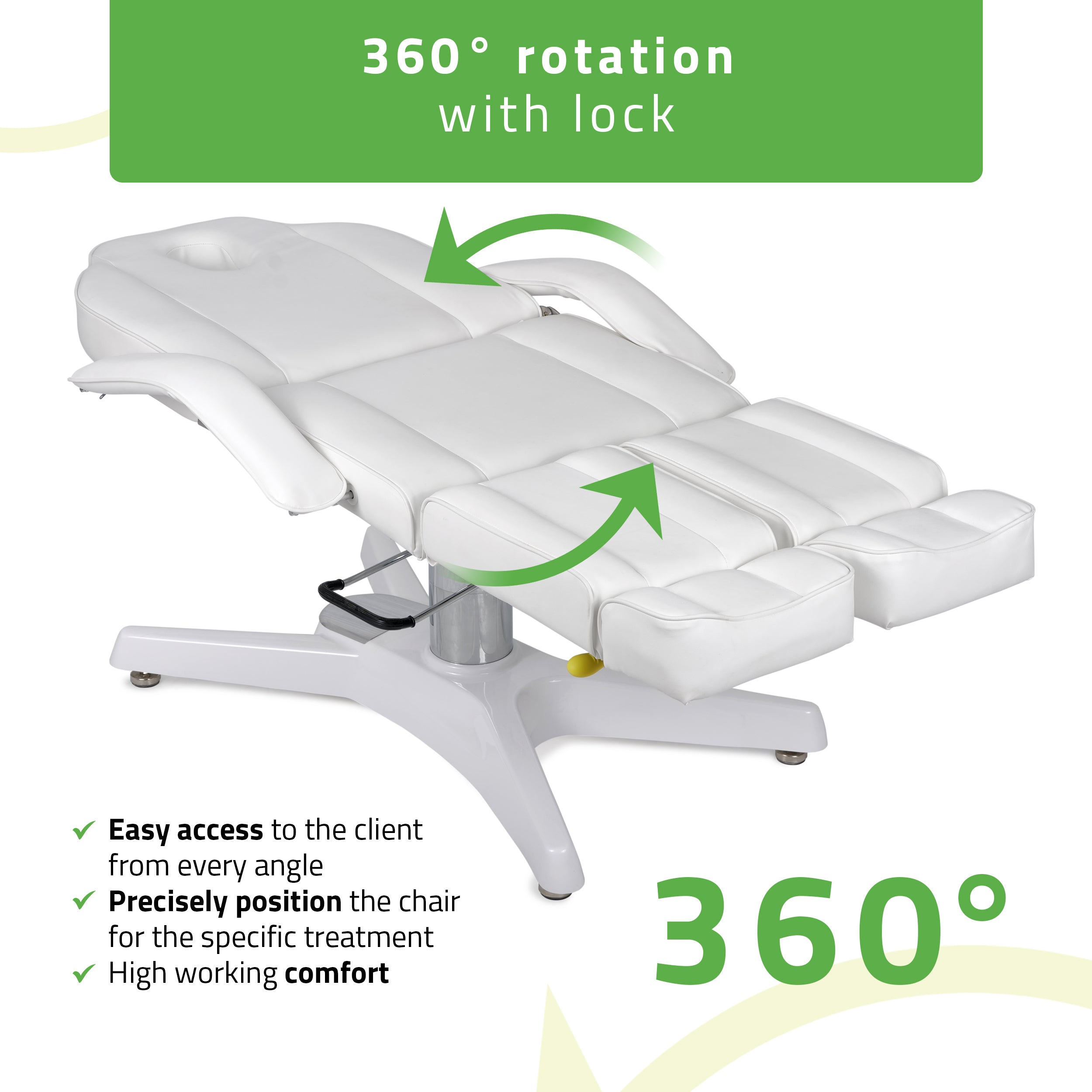 MAX Bianco pneumatikus beállítású hidraulikus kozmetikai szék