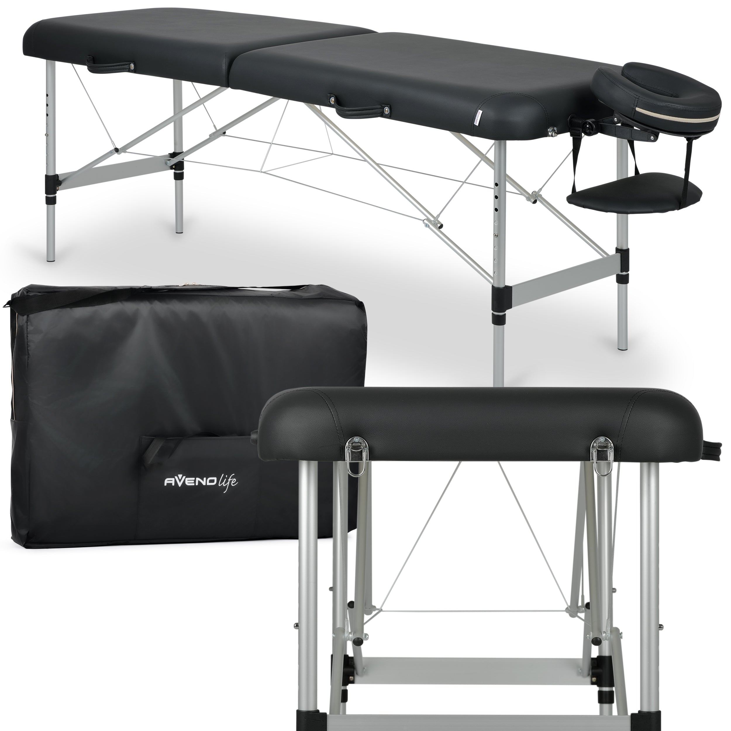 Estetic Comfy Base K515 fekete hordozható kozmetikai és masszázságy