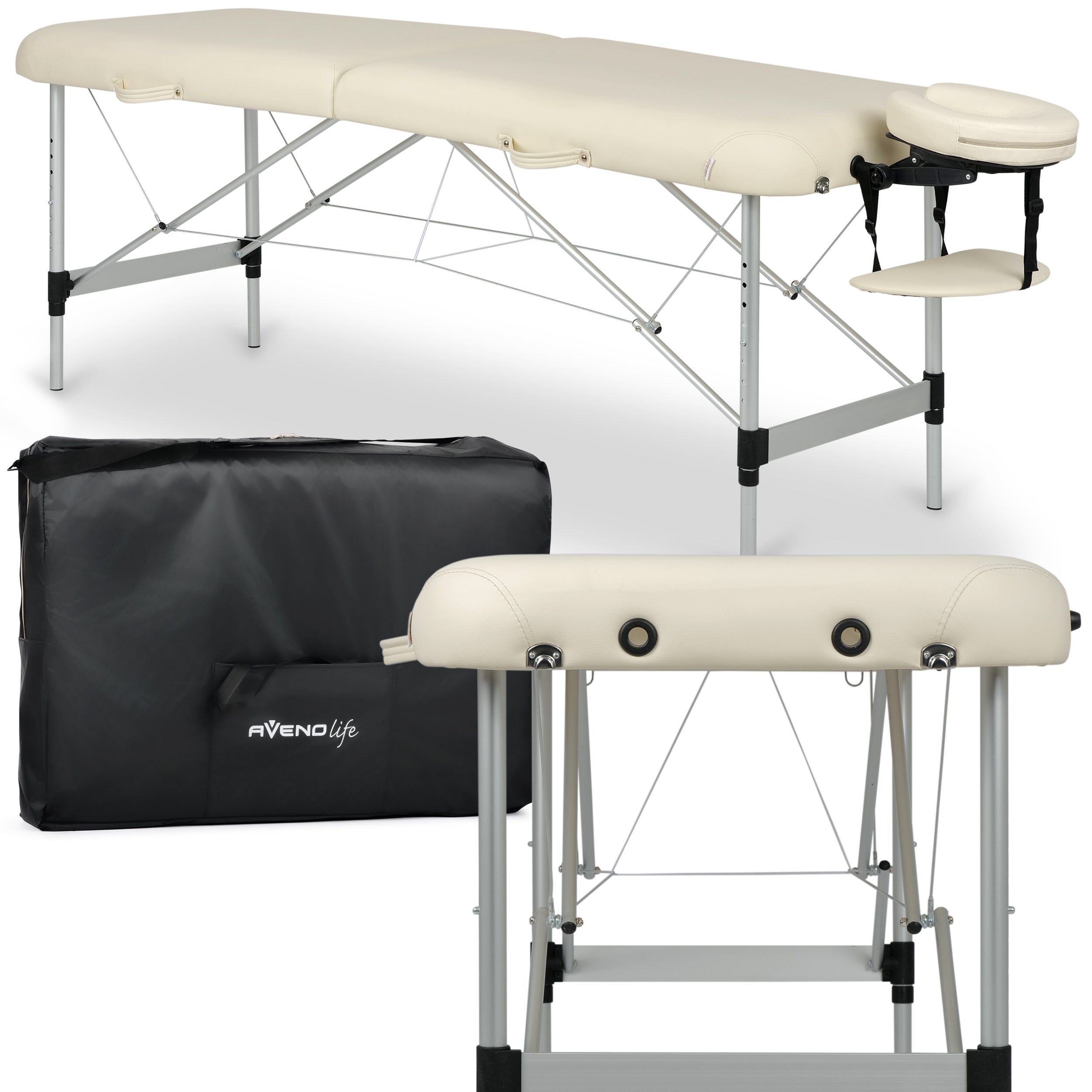 Estetic Light Confy Base K520 bézs hordozható kozmetikai és masszázságy