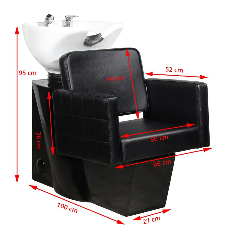 Gabbiano black Ankara hairdressing wash unit