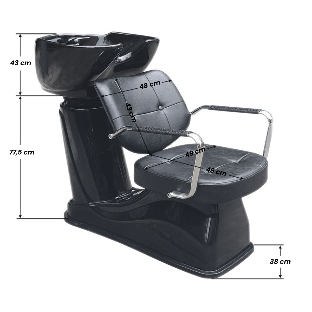 Gabbiano Vigo fekete fodrászati mosóegység